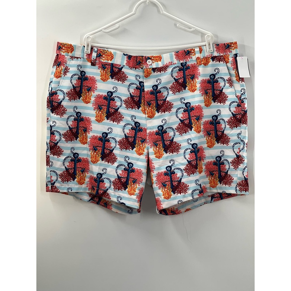 Mens Hreski Polyester Golf Shorts Size 46 anchors